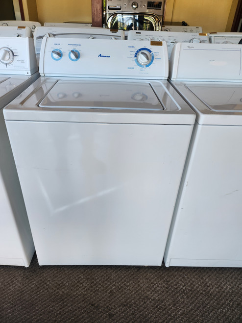 Amana 27 Inch Top Load Washer with 3.2 cu. ft. Capacity, 3 Water Temperature Combinations, Automatic Temperature Control and Antimicrobial Component Protection WHITE LOCATED IN OUR PORTLAND APPLIANCE STORE SKU 23316