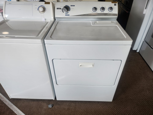 KENMORE 3 CYCLE ELECTRIC DRYER TIMED DRY AUTO DRY PLUS AIR DRY 3 TEMPERATURE WRINKLE GUARD OPTION PULL DOWN HAMPER DOOR TOP FILTER WHITE LOCATED IN OUR PORTLAND OREGON APPLIANCE STORE SKU 23335