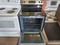 GE 30 INCH GLASS TOP FREESTANDING ELECTRIC RANGE 4 BURNERS 1 LARGE DUAL 1 LARGE 2 SMALL HI LO BROIL SETTING SELF CLEANING OVEN STORAGE DRAWER STAINLESS LOCATED IN OUR PORTLAND OREGON APPLIANCE STORE SKU 23338