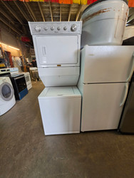 Whirlpool 27 Inch Electric Laundry Center with 2.5 cu. ft. Washer, 8 Wash Cycles, 5.9 cu. ft. Dryer, 6 Dry Cycles, Automatic Bleach and Fabric Softener Dispensers and Wrinkle Shield Drying Option SKU 23351