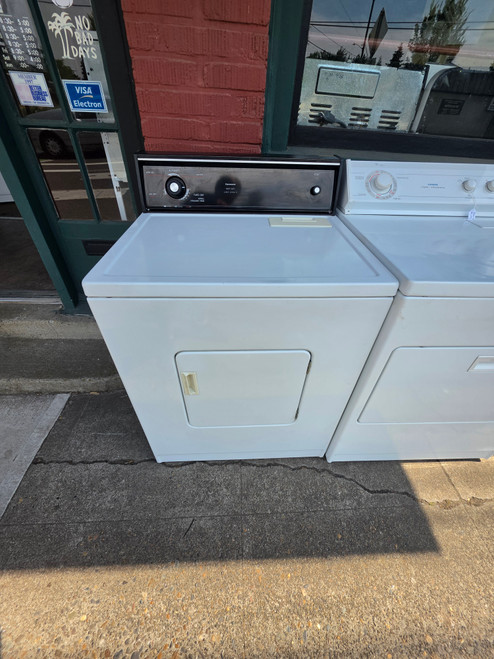 KENMORE ELECTRIC DRYER HEAVY DUTY LARGE CAPACITY 3 CYCLE AUTO DRY TIMED DRY PLUS AIR DRY TOP FILTER SWING OPEN DOOR WHITE LOCATED IN OUR PORTLAND OREGON APPLIANCE STORE SKU 23353