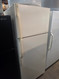 GE 18 CUBIC FOOT RERFRIGERATOR TOP FREEZER ADJUSTABLE GLASS SHELVES DELI DRAWER 2 CRISPER DRAWERS FULL WIDTH WIRE SHELVES BISQUE LOCATED IN OUR PORTLAND OREGON APPLIANCE STORE SKU 23365