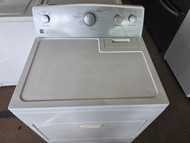 KENMORE 3 CYCLE GAS DRYER 1 TIMED 1 AUTO PLUS AIR DRY 3 TEMPERATURE PLUS WRINKLE GUARD TOP FILTER PULL DOWN HAMPER DOOR WHITE LOCATED IN OUR PORTLAND OREGON APPLIANCE STORE SKU 23375