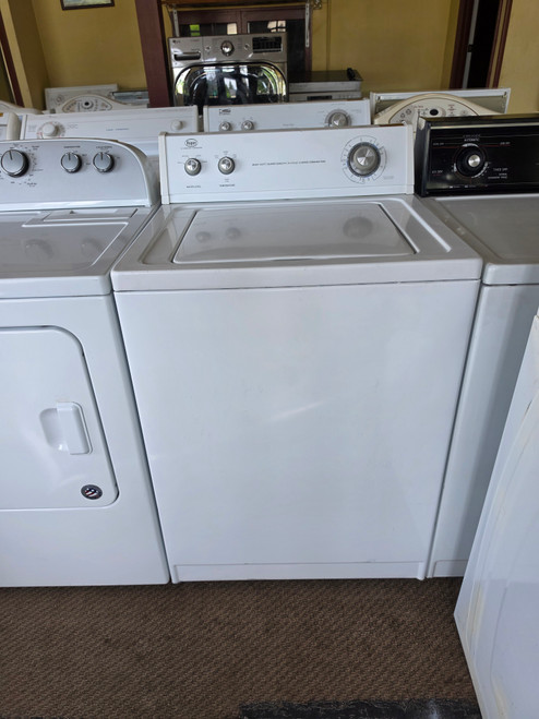 ROPER BY WHIRLPOOL HEAVY DUTY SUPER CAPACITY TOP LOAD WASHER 8 CYCLE WITH 2 SPEED COMBINATIONS 4 WATER LEVELS 3 TEMPERATURE WHITE LOCATED IN OUR PORTLAND OREGON APPLIANCE STORE SKU 23376