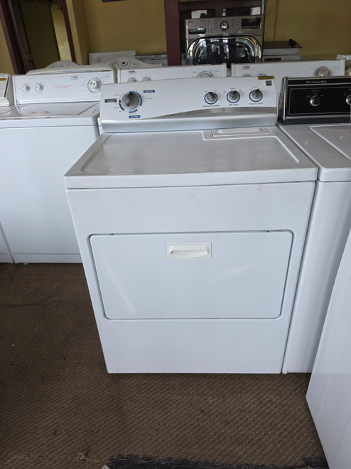 KENMORE ELECTRIC DRYER 3 CYCLE AUTO DRY TIMED DRY PLUS AIR FLUFF 3 TEMPERSTURE HIGH MED LOW TOP FILTER PULL DOWN HAMPER DOOR WHITE LOCATED IN OUR PORTLAND OREGON APPLIANCE STORE SKU 23383