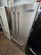 AMANA 25 CUBIC FOOT FRENCH DOOR BOTTOM FREEZER GLASS SHELVES 2 CRISPER DRAWERS L ARGE DELI DRAWER ICE AND WATER PULL OPEN FREEZER DOOR COSMETIC ISSUE ON FREEZER DOOR STAINLESS SKU 23394