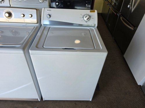 AMANA TOP LOAD WASHER HEAVY DUTY 5 CYCLE 3 LOAD SIZE SETTINGS WHITE LOCATED IN OUR PORTLAND OREGON APPLIANCE STORE SKU 23406