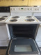 HOTPOINT 30 INCH FREESTANDING ELECTRIC RANGE COIL BURNERS 2 LARGE 2 SMALL HI LO BROIL SETTING SELF CLEANING OVEN WHITE LOCATED IN OUR PORTLAND OREGON APPLIANCE STORE SKU 23409