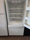 AMANA 19 CUBIC FOOT REFRIGERATOR BOTTOM FREEZER ADJUSTABLE GLASS SHELVES 1 DELI AND 2 CRISPER DRAWERS PULL OPEN FREEZER DOOR WIRE SHELVES IN FREEZER WHITE LOCATED IN OUR PORTLAND OREGON APPLIANCE STORE SKU 23834