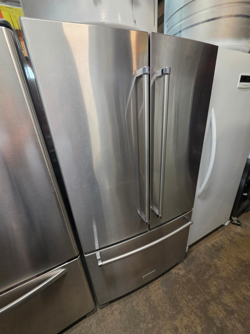 KitchenAid 36 Inch Counter Depth French Door Refrigerator with 20 Cu. Ft. Capacity, Extend Fresh System, Interior Water Dispenser Humidity-Controlled Crispers, Fresh Chill Pantry, Automatic Ice Maker, Max Cool, LED Lighting, Stainless SKU 23846