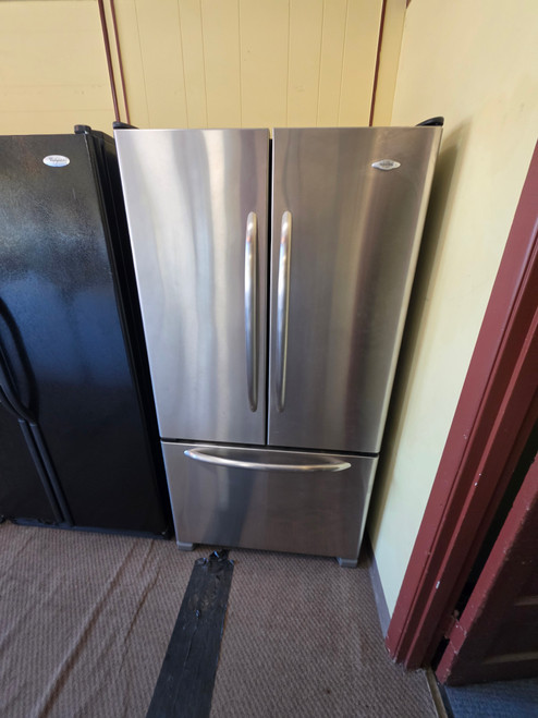 Maytag 24.8 cu. ft. Freestanding French Door Refrigerator with Adjustable Spill-Catcher Shelves, Humidity Controlled Fresh Lock Crispers Stainless Steel LOCATED IN OUR PORTLAND OREGON APPLIANCE STORE SKU 23848