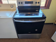 Whirlpool 30 Inch Freestanding Electric Range with 5 Radiant Elements, 5.3 cu. ft. Oven Capacity, Steam Clean Upswept Spill Guard™ Cooktop,Control Lock, Warm Zone Element, and Star-K Certified: Fingerprint Resistant Stainless Steel SKU 23851