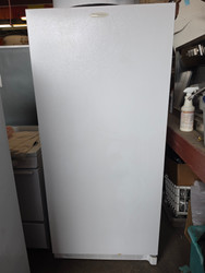 FRIGIDAIRE 20 CUBIC FOOT UPRIGHT FREEZER AUTO DEFROST 4 SHELVEL 5 SHELVES IN THE DOOR PLUS 1 TILT OUT RACK WHITE LOCATED IN OUR PORTLAND OREGON APPLIANCE STORE SKU 23869