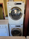 GE 24 INCH WASHER AND DRYER CAN SET SIDE BY SIDE OR STACK FRONT LOAD WASHER 9 WASH SETTING EXTRA RINSE DRYER 3 TIMED SETTING 6 AUTO DRY EXTEND TUMBLE WHITE LOCATED IN OUR PORTLAND OREGON APPLIANCE STORE SKU 23903