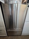 JENN-AIR 20 CUBIC FOOT COUNTER DEPTH FRENCH DOOR REFRIGERATOR INTERNAL WATER DISPENSER ICE MAKER GLASS SHELVES 2 CRISPER DRAWERS 1 LARGE DELI DRAWER STAINLESS LOCATED IN OUR PORTLAND OREGON APPLIANCE STORE SKU 23821