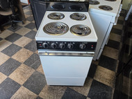 HARDWICK 20 INCH FREESTANDING ELECTRIC RANGE MANUAL CLEAN OVEN COIL BURNERS 3 SMALL 1 LARGE WHITE LOCATED IN OUR PORTLAND OREGON APPLIANCE STORE SKU 23840