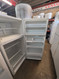 WHIRLPOOL 16 CUBIC FOOT REFRIGERATOR TOP FREEZER ADJUSTABLE WIRE SHELVES LARGE SINGLE CRISPER DRAWER GLASS COVER FULL WIDTH WIRE SHELF IN FREEZER COSMETIC ISSUES ON HANDLES AND FREEZER DOOR SEE PICS SKU 24001