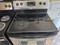 WHIRLPOOL 30 INCH FREESTANDING GLASS TOP ELECTRIC RANGE 4 BURNER 2 LARGE DUAL 2 SMALL SELF CLEANING OVEN STORAGE DRAWER BLACK AND STAINLESS LOCATED IN OUR PORTLAND OREGON APPLIANCE STORE SKU 24023