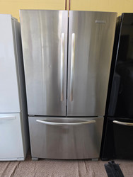 KitchenAid 24.8 cu. ft. French Door Refrigerator with Adjustable Spillproof Glass Shelves, Humidity-Controlled Crispers, Internal Water Dispenser, Ice Maker and Digital Controls: Monochromatic Stainless Steel SKU 24027
