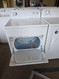 WHIRLPOOL COMMERCIAL QUALITY SUPER CAPACITY ELECTRIC DRYER 5 CYCLE 3 TEMPERATURE TOP FILTER  PULL DOWN HAMPER DOOR WHITE LOCATED IN OUR PORTLAND OREGON APPLIANCE STORE SKU 24036