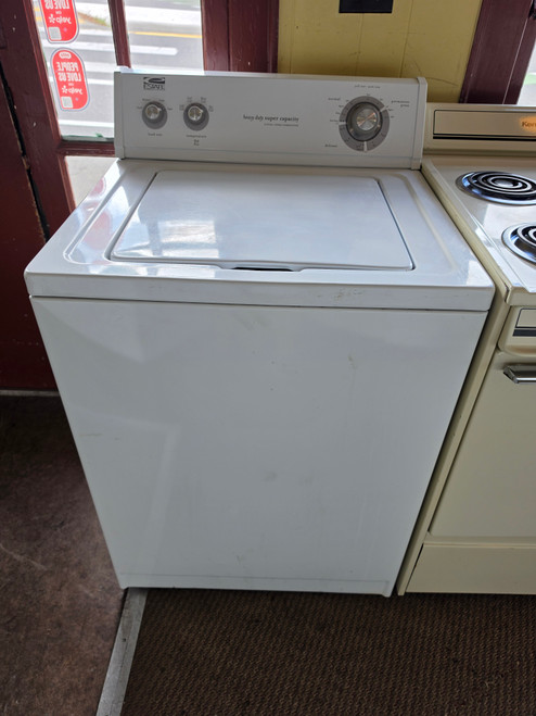 ESTATE BY WHIRLPOOL HEAVY DUTY SUPER CAPACITY TOP LOAD WASHER 8 CYCLE WITH 2 SPEED MOTOR 4 TEMPERATURE OPTIONS ALL COLD RINSE 4 LOAD SIZE SETTINGS WHITE LOCATED IN OURPORTLAND OREGON APPLIANCE STORE SKU 24043