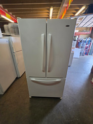 Amana 25.0 cu. ft. Freestanding French Door Refrigerator with 2 Easy Glide Shelves, Adjustable Door Bins, Internal Water Dispenser and Ice Maker: White LOCATED IN OUR PORTLAND OREGON APPLIANCE STORE SKU 24060