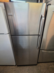 Frigidaire 20.6 cu. ft. Top Freezer Refrigerator with 2 Spill Safe Sliding Shelves, 2 Humidity-Controlled Crisper Drawers, Gallon Door Storage, Cool Zone Drawer and Full-Width Freezer Wire Shelf: Stainless Steel