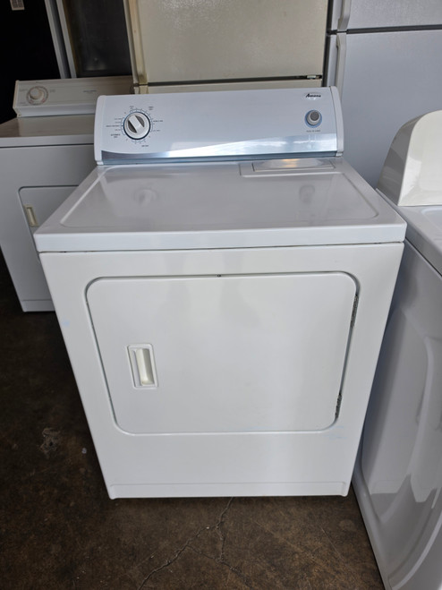 Amana 29 Inch Front Load Electric Dryer with Super Capacity, Multiple Drying Cycles, Automatic Dryness Control Top Filter Side Swing Reversible Door WHITE LOCATED IN OUR PORTLAND OREGON APPLIANCE STORE SKU 24074