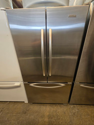KITCHENAID 19.7 cu. ft. Counter-Depth French-Door Refrigerator with 4 Adjustable SpillClean Glass Shelves, Fresh Chill Temp. System, Humidity-Controlled Crispers, Internal Water Dispenser, Ice Maker and Electronic Controls: STAINLESS SKU 24080