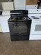 GE 30 INCH FREESTANDING ELECTRIC RANGE COIL BURNERS 2 LARGE 2 SMALL HI LO BROIL SETTING SELF CLEANING OVEN BLACK LOCATED IN OUR PORTLAND OREGON APPLIANCE STOE SKU 24085