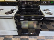 FRIGIDAIRE 30 INCH FREESTANDING GLASS RANGE 4 BURNERS 1 LARGE DUAL 1 LARGE 2 SMALL SELF CLEANING OVEN BLACK LOCATED IN OUR PORTLAND OREGON APPLIANCE STORE SKU 24094
