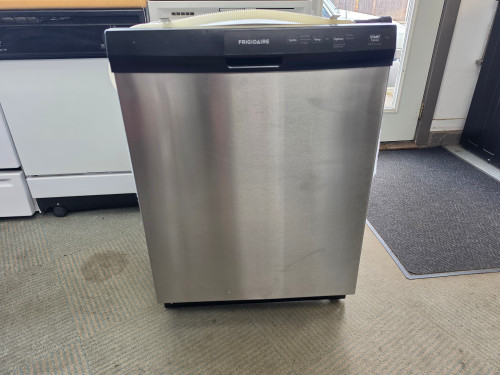 Frigidaire 24 Inch Full Console Dishwasher with 14 Place Setting Capacity, 3 Wash Cycles, 60 dBA Silence Rating, Stay-Put Door, Heated Dry, Delay Start, Self-Cleaning Filter, Cycle Indicator Lights Stainless SKU 24103
