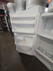GE 16 CUBIC FOOT REFRIGERATOR TOP FREEZER WIRE SHELVES GLASS CRISPER CIVER 2 DRAWERS FULL WIDTH WIRE SHELF IN FREEZER WHITE LOCATED IN OUR POTLAND OREGON APPLIANCE STORE SKU 24151