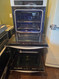 KitchenAid " Double Electric 8.6 cu. ft. Wall Oven with True Convection Ovens, 3 Oven Racks Each, Even Heat Technology, Clean Bake Hidden Element and Blue-Enamel Interior: White LOCATED IN OUR PORTLAND OREGON APPLIANCE STORE SKU 24162