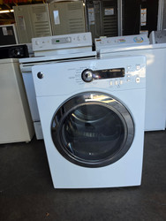 GE 24 Inch Electric Dryer with Sensor Dry, De-wrinkle Feature, NSF Certified, Anti-Bacterial Option, Speed Dry, 20 Dry Cycles, 5 Temperature Selections, Delay Start and 4.0 cu. ft. Capacity LOCATED IN OUR PORTLAND OREGON APPLIANCE STORE SKU 24173