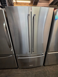 KitchenAid 36 Inch Counter Depth French Door Refrigerator with 20 Cu. Ft. Capacity, Extend Fresh™ System, Interior Water Dispenser, Produce Preserver, Humidity-Controlled Crispers, Fresh Chill™ Pantry, Automatic Ice Maker LED Lighting Stainless SKU 24184