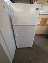 Frigidaire 30 Inch Top-Freezer Refrigerator with 18 Cu. Ft. Capacity, Store-More Crispers, Store-More Gallon Shelf, Clear Dairy Bin, Full-Width Freezer Shelf White LOCATED IN OUR PORTLAND OREGON APPLIANCE STORE SKU 24191