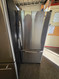 Amana 18.5 cu. ft. Bottom Freezer Refrigerator with 4 Half-Width Adjustable Spill saver Glass Shelves, Humidity Controlled Crisper Drawers, Temp Assure Freshness Controls, Gallon Door Storage COSMETIC ISSUE ON DOOR SEE PIC Stainless SKU 24226