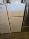 GE 18 CUBIC FOOT REFRIGERATOR TOP FREEZER WIRE SHELVES 2 CRISPER DRAWERS FULL WIDTH SHELF IN FREEZER WHITE LOCATED IN OUR PORTLAND OREGON APPLIANCE STORE SKU 24246