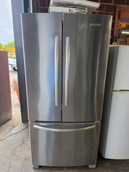 KitchenAid 21.9 cu. ft. French Door Refrigerator with Spill Clean Glass Shelves, Fresh Seal Humidity-Controlled Crispers, Internal Water Dispenser, Ice Maker Depth 34 1/2 Height 70 1/8 Width 32 5/8and Digital Controls: Monochromatic Stainless SKU 24257