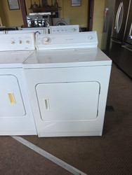 WHIRLPOOL 4 CYCLE ELECTRIC DRYER 2 AUTO DRY 1 HIGH HEAT 1 LOW HEAT TIMED DRY HIGH HEAT PLUS AIR DRY NO HEAT TOP FILTER SIDE SWING DOOR WHITE LOCATED IN OUR PORTLAND OREGON APPLIANCE STORE SKU 24282