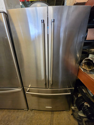KitchenAid 36 Inch Counter Depth French Door Refrigerator with 20 Cu. Ft. Capacity, Extend Fresh System, Interior Water Dispenser, Produce Preserver, Humidity-Controlled Crispers, Fresh Chill Pantry, Automatic Ice Maker LED Lighting Stainless SKU 24289