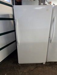WHIRLPOOL 20 CUBIC FOOT UPRIGHT FREEZER MANUAL DEFROST 4 COOLING SHELVES PLUS BOTTOM BASKET 6 DOOR SHELVES WHITE LOCATED IN OUR PORTLAND OREGON APPLIANCE STORE SKU 24291