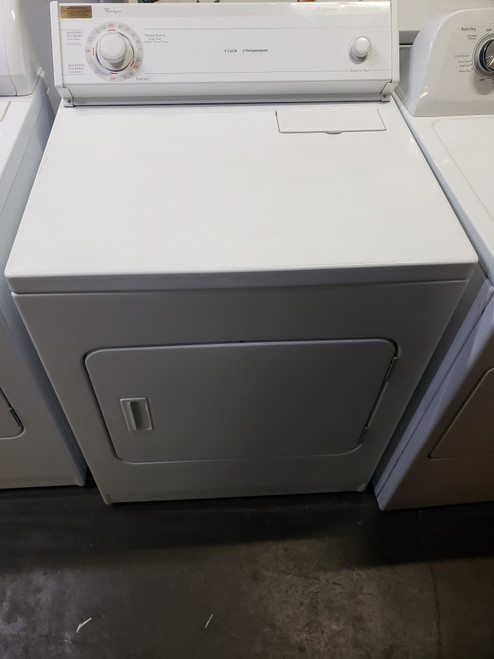 WHIRLPOOL HEAVY DUTY EXTRA LARGE CAPACITY ELECTRIC DRYER 4 CYCLE 3 TEMPERATURE TOP FILTER SWING OPEN DOOR WHITE LOCATED IN OUR PORTLAND OREGON APPLIANCE STORE