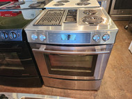 JENN-AIR 30 INCH SLIDE-IN DOWN DRAFT ELECTRIC RANGE WITH 2 BURNERS AND GRILL SELF CLEANING OVEN STAINLESS LOCATED IN OUR PORTLAND OREGON APPLIANCE CITY SKU 17773