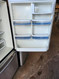 MAYTAG 22 CUBIC FOOT REFRIGERATOR BOTTOM FREEZER WITH ICE MAKER GLASS SHELVES 2 CRISPER DRAWERS 1 MEAT PAN PULL OPEN FREEZER DOOR STAINLESS LOCATED IN OUR PORTLAND OREGON APPLIANCE STORE SKU 17835