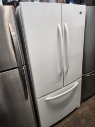 Maytag 24.8 cu. ft. French Door Refrigerator with 5 Spill-Catcher Glass Shelves, Dual Cool System, Humidity Controlled Crispers Ice Maker and Hidden Hinges COSMETIC ISSUES ON REFRIGERATOR DOORS WHITE LOCATED IN OUR PORTLAND OREGON APPLIANCE STORE SKU 17843