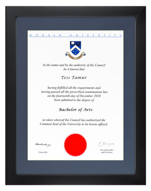 frame x 17 13 diploma Degree University Certificate GownTown Monash for Frame
