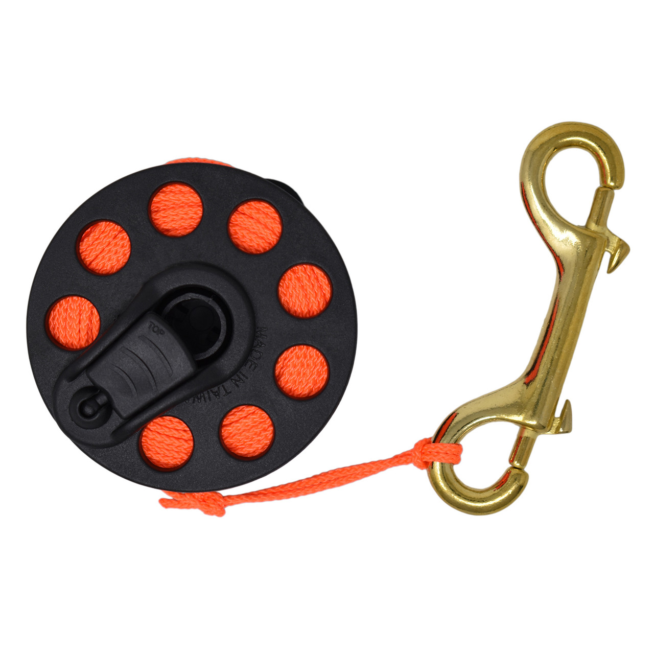 Scuba Choice Scuba Diving Compact Finger Spool with Plastic Handle 65 Orange Line