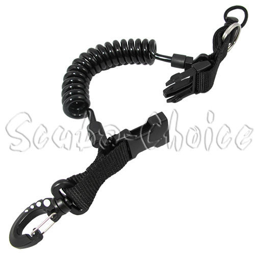Scuba Choice Diving Shark Coil Lanyard with 1 Snap and Quick Release Buckles Blue 